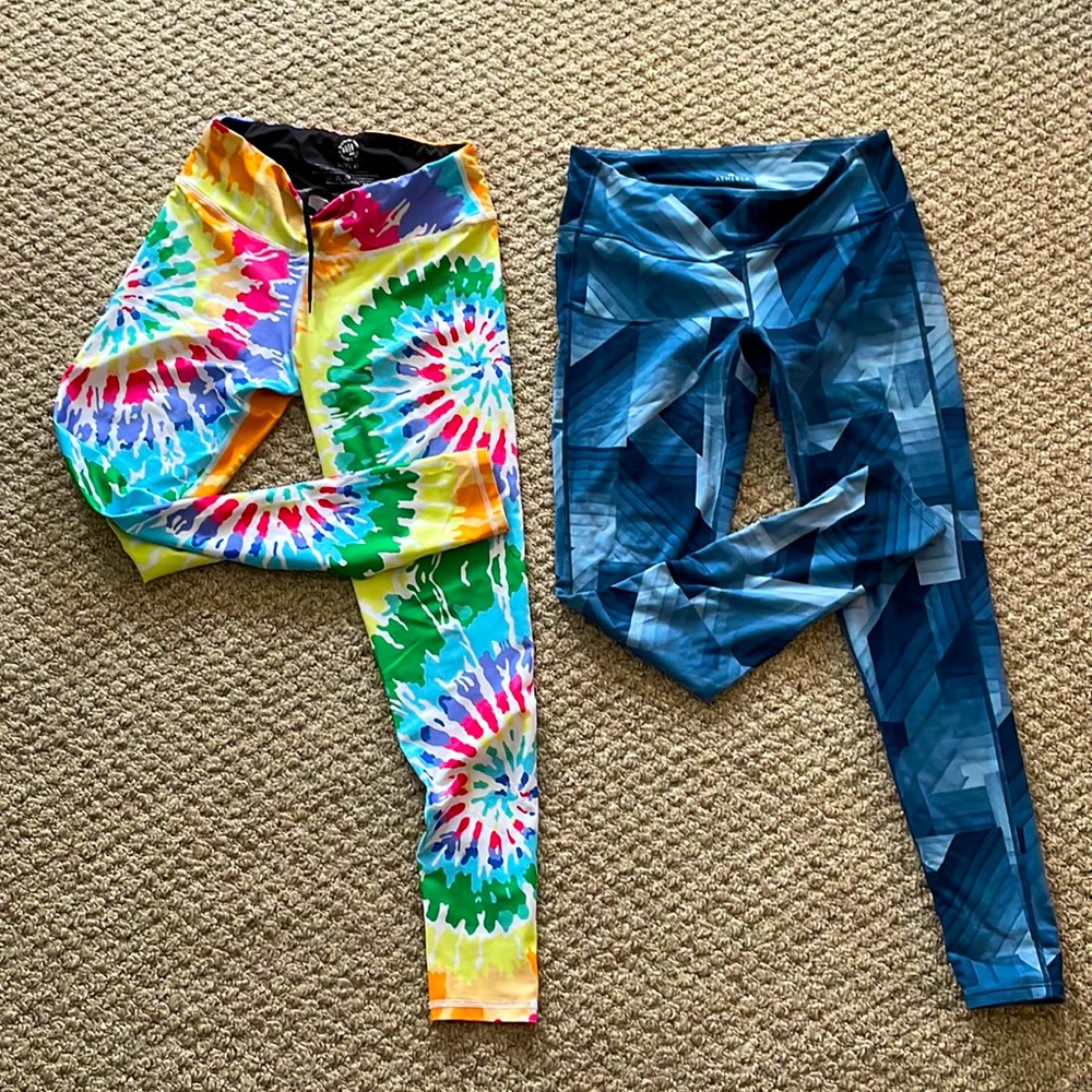 Two pairs full length, leggings, size medium